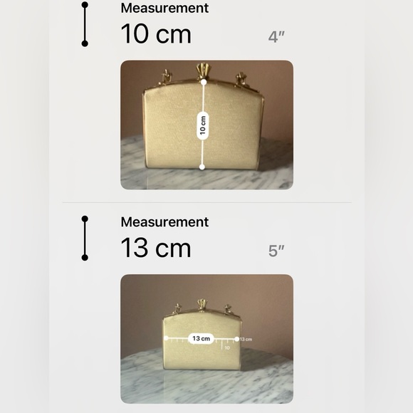 New Gold Sasha Fabiani mini handheld/ crossbody bag - Picture 13 of 13